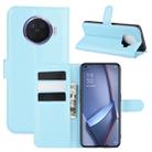 For OPPO ACE 2 Litchi Texture Horizontal Flip Protective Case with Holder & Card Slots & Wallet(Blue) - 1