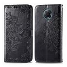 For Xiaomi Redmi K30 Pro Halfway Mandala Embossing Pattern Horizontal Flip Leather Case with Holder & Card Slots & Wallet & Photo Frame & Lanyard(Black) - 1