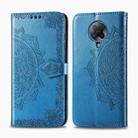 For Xiaomi Redmi K30 Pro Halfway Mandala Embossing Pattern Horizontal Flip Leather Case with Holder & Card Slots & Wallet & Photo Frame & Lanyard(Blue) - 1