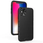 For iPhone XS Max Shockproof Grain Leather  PC + TPU Case(Black) - 1