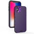 For iPhone XS Max Shockproof Grain Leather  PC + TPU Case(Purple) - 1
