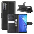 For OPPO Realme 6 Litchi Texture Horizontal Flip Protective Case with Holder & Card Slots & Wallet(Black) - 1