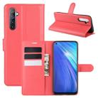For OPPO Realme 6 Litchi Texture Horizontal Flip Protective Case with Holder & Card Slots & Wallet(Red) - 1
