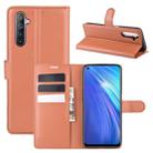 For OPPO Realme 6 Litchi Texture Horizontal Flip Protective Case with Holder & Card Slots & Wallet(Brown) - 1