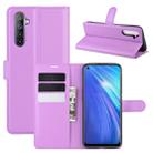 For OPPO Realme 6 Litchi Texture Horizontal Flip Protective Case with Holder & Card Slots & Wallet(Purple) - 1