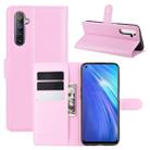 For OPPO Realme 6 Litchi Texture Horizontal Flip Protective Case with Holder & Card Slots & Wallet(Pink) - 1