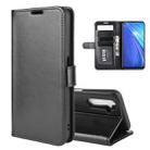 For OPPO Realme 6 R64 Texture Single Horizontal Flip Protective Case with Holder & Card Slots & Wallet& Photo Frame(Black) - 1