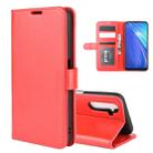 For OPPO Realme 6 R64 Texture Single Horizontal Flip Protective Case with Holder & Card Slots & Wallet& Photo Frame(Red) - 1