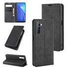 For OPPO Realme 6 Retro-skin Business Magnetic Suction Leather Case with Holder & Card Slots & Wallet(Black) - 1