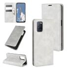 For OPPO A72 Retro-skin Business Magnetic Suction Leather Case with Holder & Card Slots & Wallet(Grey) - 1