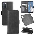 For OPPO A72 Dual-side Magnetic Buckle Horizontal Flip Leather Case with Holder & Card Slots & Wallet(Black) - 1