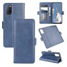 For OPPO A72 Dual-side Magnetic Buckle Horizontal Flip Leather Case with Holder & Card Slots & Wallet(Dark Blue) - 1