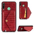 For Huawei Y7P/P40 Lite E Crocodile Pattern Envelope Card Package Phone Case With Magnet And Bracket Function(Red) - 1
