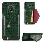 For Xiaomi Redmi Note 9  Crocodile Pattern Envelope Card Package Phone Case With Magnet And Bracket Function(Green) - 1