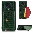 For Xiaomi Redmi K30 Pro Crocodile Pattern Envelope Card Package Phone Case With Magnet And Bracket Function(Green) - 1