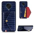For Xiaomi Redmi K30 Pro Crocodile Pattern Envelope Card Package Phone Case With Magnet And Bracket Function(Blue) - 1