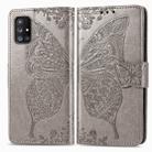 For Galaxy A51 5G Butterfly Love Flower Embossed Horizontal Flip Leather Case with Bracket / Card Slot / Wallet / Lanyard(Gray) - 1