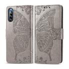 For Sony Xperia L4 Butterfly Love Flower Embossed Horizontal Flip Leather Case with Bracket / Card Slot / Wallet / Lanyard(Gray) - 1