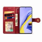 For Galaxy A71 5G Retro Solid Color Leather Buckle Phone Case with Lanyard & Photo Frame & Card Slot & Wallet & Stand Function(Red) - 4