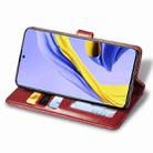 For Galaxy A71 5G Retro Solid Color Leather Buckle Phone Case with Lanyard & Photo Frame & Card Slot & Wallet & Stand Function(Red) - 5