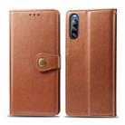 For Sony Xperia L4 Retro Solid Color Leather Buckle Phone Case with Lanyard & Photo Frame & Card Slot & Wallet & Stand Function(Brown) - 1