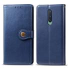 For OnePlus 8 Retro Solid Color Leather Buckle Phone Case with Lanyard & Photo Frame & Card Slot & Wallet & Stand Function(Blue) - 1