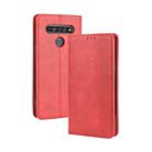 For LG K41S /K51S Magnetic Buckle Retro Crazy Horse Texture Horizontal Flip Leather Case, with Holder & Card Slots & Photo Frame(Red) - 1