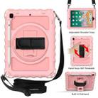For iPad 9.7 (2018) & (2017) 360 Degree Rotation PC + Silicone Shockproof Combination Case with Holder & Hand Grip Strap & Neck Strap(Rose Gold) - 1