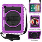 For iPad 9.7 (2018) & (2017) 360 Degree Rotation PC + Silicone Shockproof Combination Case with Holder & Hand Grip Strap & Neck Strap(Purple) - 1