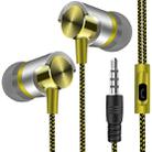 Metal Wired Earphone Super Bass Sound Headphones In-Ear Sport Headset with Mic for Xiaomi Samsung Huawei(YELLOW) - 1