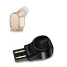 LESIRI X12 Bluetooth Headset Mini Wireless Earphone Portable USB Magnetic Charging Headset Sport Earbud Headset for iPhone(Gold) - 1