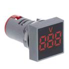 AD101-22VMS Mini AC 20-500V Voltmeter Square Panel LED Digital Voltage Meter Indicator(Red) - 1
