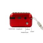 Portable Rechargeable FM Radio Receiver Speaker, Support USB / TF Card / Music MP3 Player(Red) - 3
