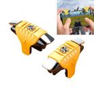 2 Pairs F01 Electroplating Mechanical Shaft Bidirectional Button Auxiliary Shooting Game Handle for Mobile Phones within The Thickness of 6.1-12.0mm(Yellow) - 1