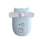 Cartoon Cute Hand-held Colorful Light Mini Outdoor Compact Portable Replenishing Fan(Blue) - 1