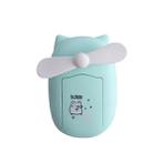 Cartoon Cute Hand-held Colorful Light Mini Outdoor Compact Portable Replenishing Fan(Green) - 1
