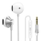 PTM D31 Hands Free Call Stereo Bass Earphones with Mic for Samsung / Xiaomi Phones(Silver) - 1