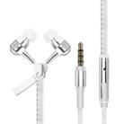 Glowing Zipper Sport Music Wired Earphones for 3.5mm Jack Phones(WHITE) - 1