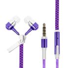 Glowing Zipper Sport Music Wired Earphones for 3.5mm Jack Phones(Purple) - 1