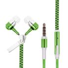 Glowing Zipper Sport Music Wired Earphones for 3.5mm Jack Phones(Green) - 1
