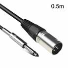 6.35mm Caron Male To XLR 2pin Balance Microphone Audio Cable Mixer Line, Size:0.5m - 1