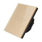 D6-03 86mm Wall Touch Switch, Tempered Glass Panel, 3 Gang 1 Way, EU / UK Standard(Gold) - 1