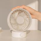 USB Rechargeable Adjustable Wind Mini Air Circulation Round Mute Office Fan(White) - 1