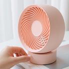 USB Rechargeable Adjustable Wind Mini Air Circulation Round Mute Office Fan(Pink) - 1