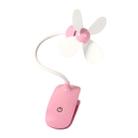 Mini Portable USB Rechargeable Touch Switch Electric Fan(Pink) - 1