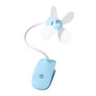 Mini Portable USB Rechargeable Touch Switch Electric Fan(Blue) - 1