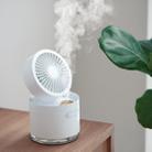 Multifunctional Humidifier Fan Mini Desktop USB Charging Portable Folding Electric Fan(White) - 1