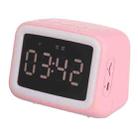 AEC BT-511 Mini LED HD Mirror Bluetooth Speaker, Support 32GB TF Card & 3.5mm AUX & Dual Alarm Clock & Real-time Temperature & Hands-free Calling(Pink) - 1