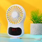 Multifunctional Clock Small Fan Creative Desktop Mini USB Fan(White) - 1