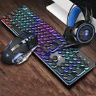 XINMENG 620 Punk Version Manipulator Feel Luminous Gaming Keyboard + Macro Programming Mouse + Headphones Set, Colour:Crystal Black Mixed Light - 1